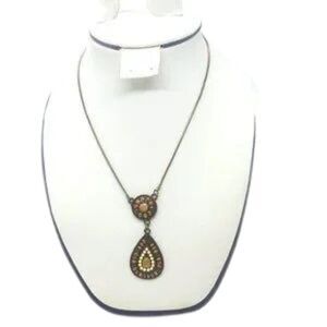 Claire's Vintage Teardrop Pendant Necklace